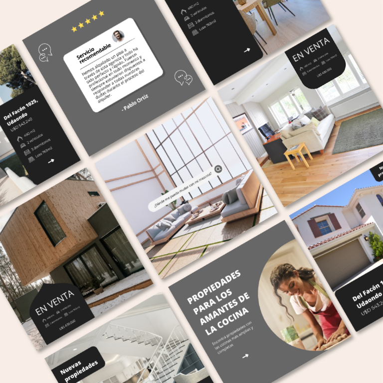 PLANTILLAS PARA INSTAGRAM EDITABLES EN CANVA. "INMOBILIARIA"